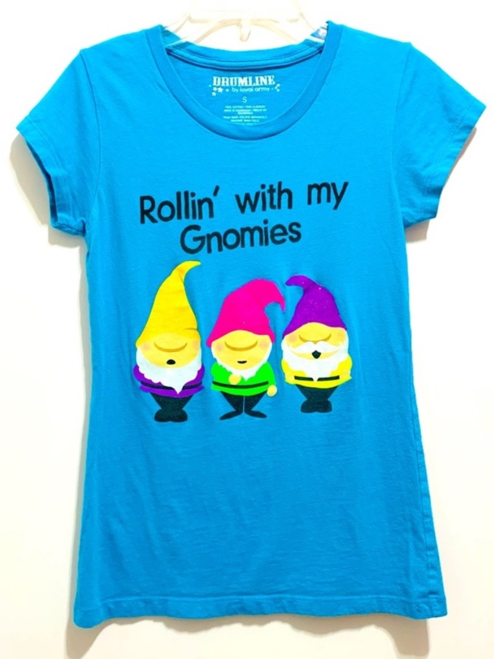 Drumline Blue Tee Shirt Rolling with my Gnomies